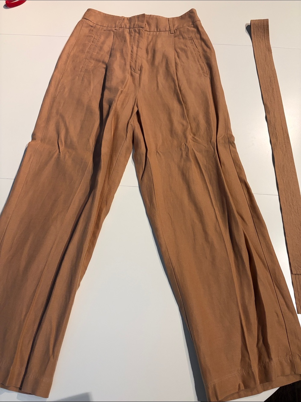 Wilfred Linen Pleated Wide Leg Pant
